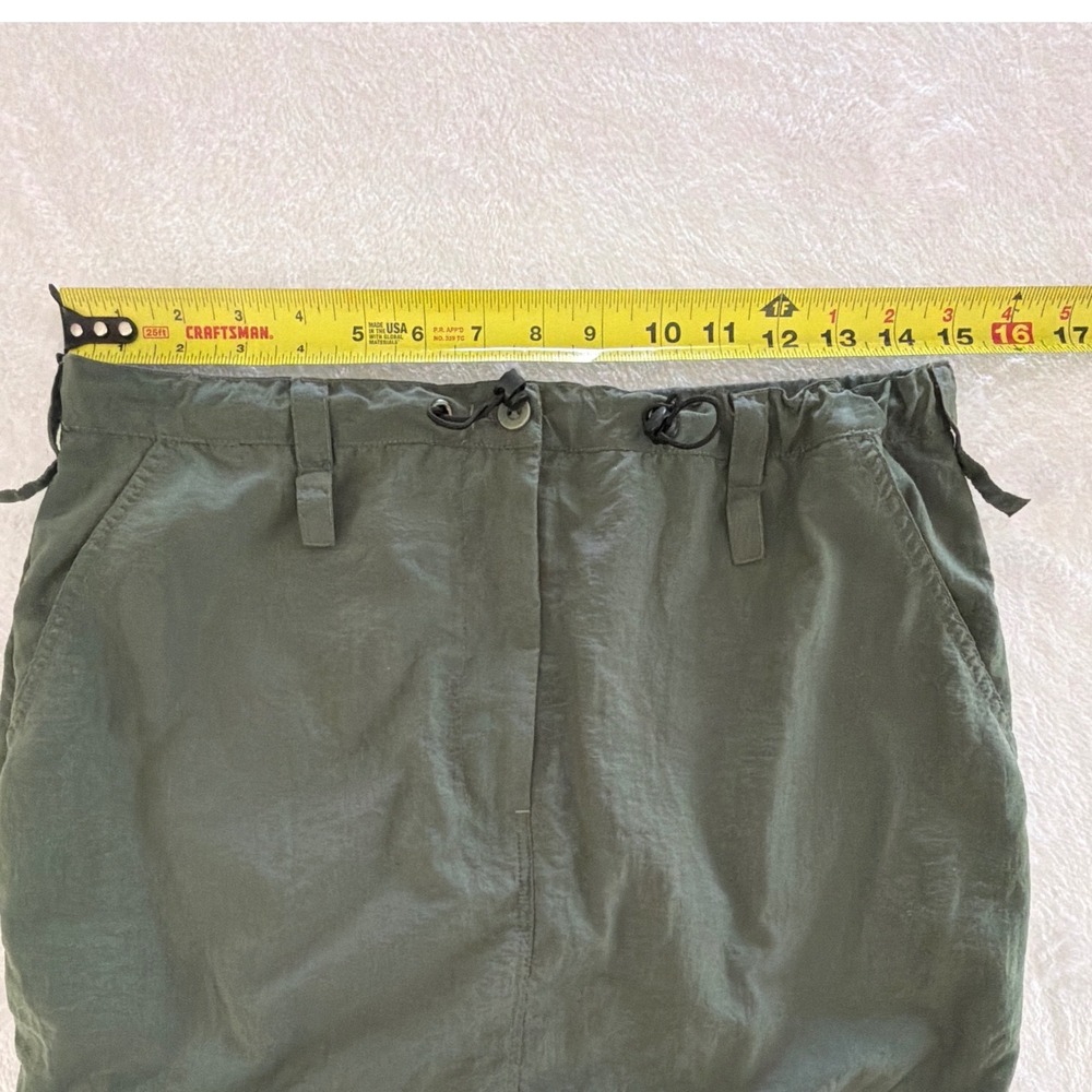Jacques Ruc Olive Green Nylon Cargo Maxi Skirt Utilitarian Gorpcore Size Small - Picture 7 of 11